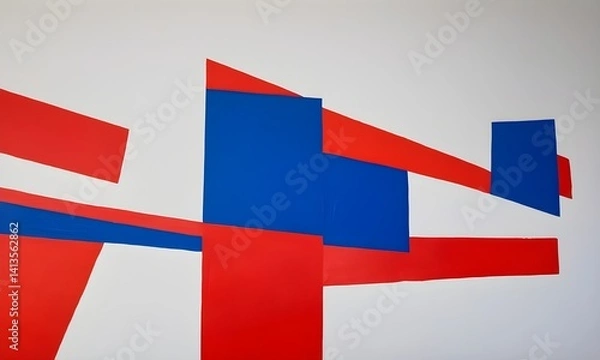 Fototapeta  abstract composition using only the colors red, white, and blue