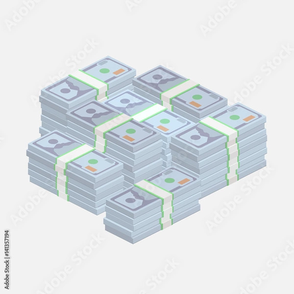 Obraz Stacks of one hundred dollar bills.