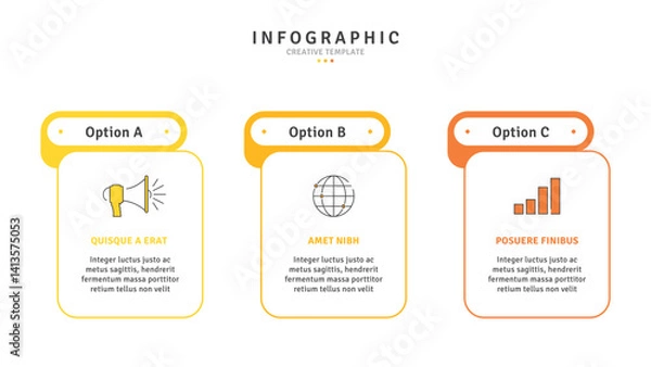 Fototapeta Business infographic template with modern design elements and icons in vector 