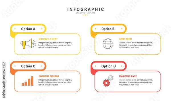Fototapeta Business infographic template with modern design elements and icons in vector 