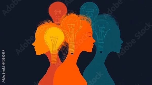 Fototapeta Illuminating Minds: A Collaborative Brainstorming Session