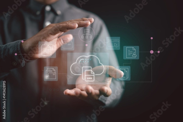 Obraz Innovative cloud storage solutions transforming business data workflows.