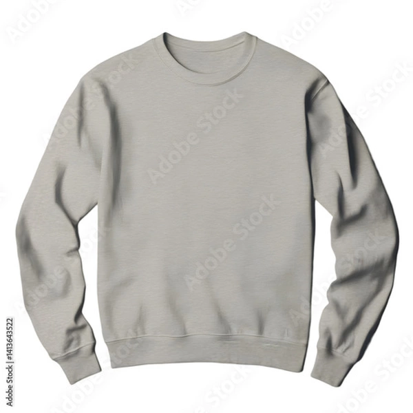 Fototapeta Gray Sweatshirt Isolated on Transparent Background Blank Apparel Photo