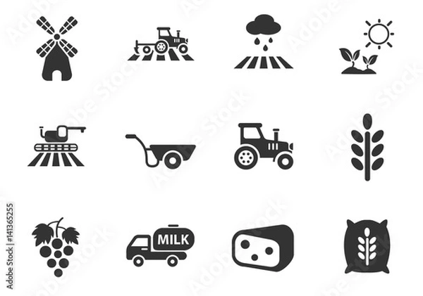 Obraz agriculture icon set