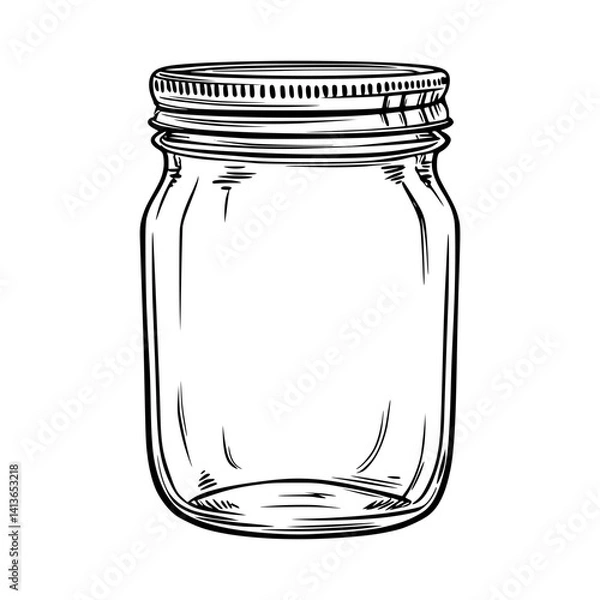 Obraz Jar Illustration - Glass Mason Jar Vector