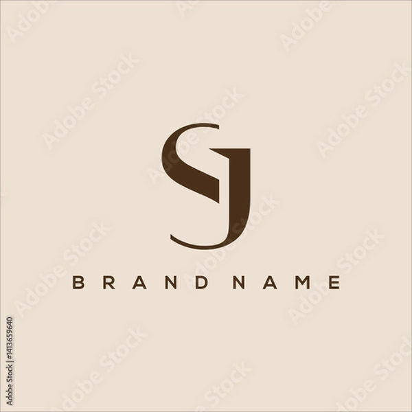 Obraz SJ luxury initials with heart logo vector