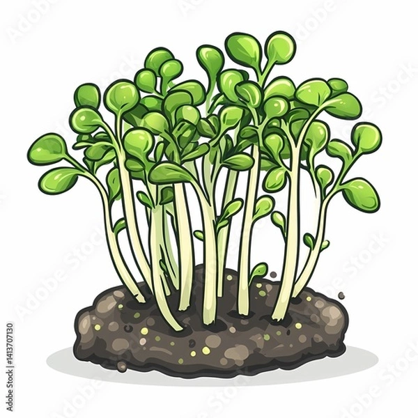 Obraz Seedlings and Sprouts: Essential Nutrients for Organic Gardening and Urban Agriculture