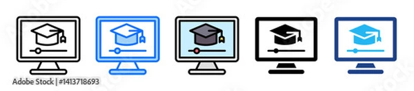 Obraz Online Learning Icon Set Multiple Style Collection