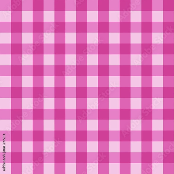 Fototapeta Vector pink seamless pattern. Gingham pattern illustration 