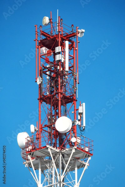 Fototapeta Cell tower with an antenna