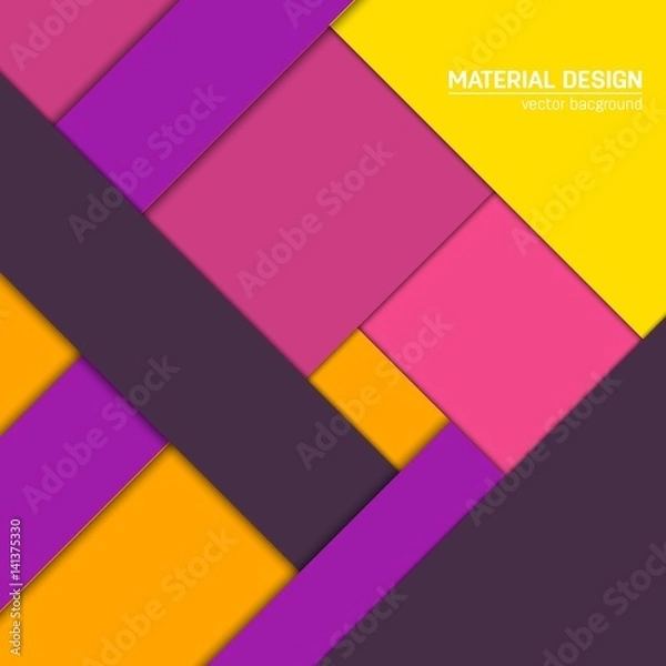 Obraz Vector material design background. Abstract creative concept layout template. For web and mobile app, paper art illustration, style blank, poster, booklet. Motion wallpaper element. Flat ui.