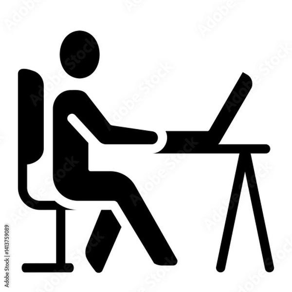 Obraz remote work Solid icon