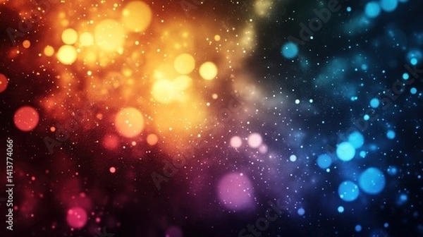 Fototapeta Abstract Colorful Bokeh Background: A Serene Symphony of Lights and Colors