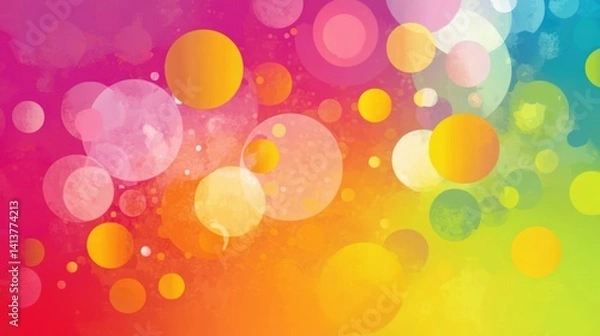 Obraz Vibrant Rainbow Circles Abstract Background