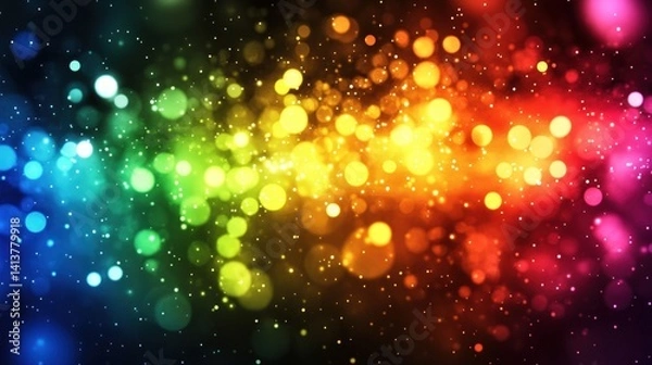 Obraz Rainbow Bokeh Lights: A Festive Abstract Background