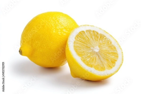 Fototapeta Juicy Lemons: A Vibrant Still Life of Yellow Citrus