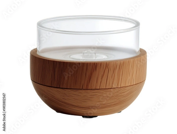 Obraz Elegant Aroma Diffuser with Wooden Base for Relaxing Ambiance
