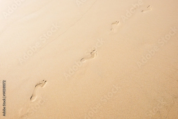 Obraz Footprints on a sandy beach.