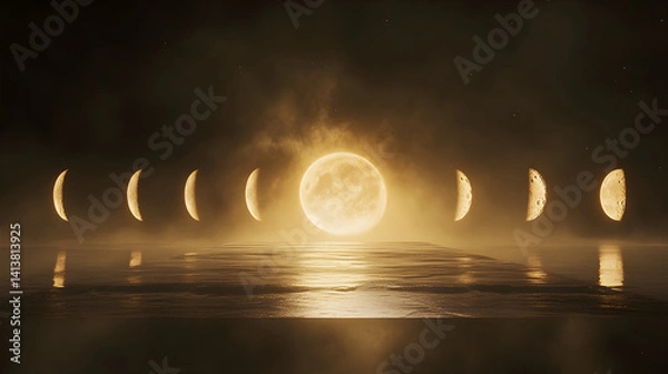 Obraz Celestial Dance: A Visual Journey Through the Enigmatic Phases of the Moon