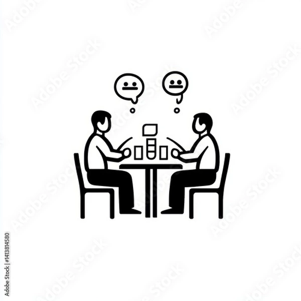 Fototapeta Two people playing a card game