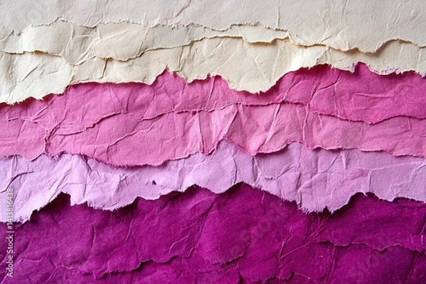 Fototapeta Textured Paper Layers in Soft Pastel Shades of Pink and Cream