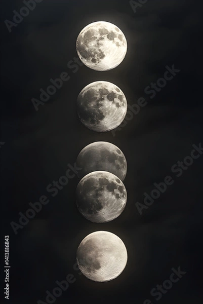 Obraz Celestial Dance: A Visual Journey Through the Enigmatic Phases of the Moon