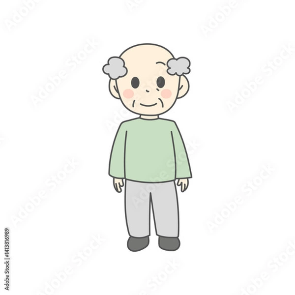 Fototapeta 正面を向いて立っているおじいさん