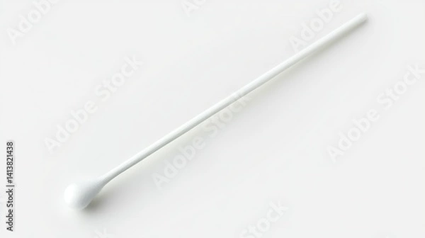 Fototapeta White Cotton Swab Isolated on Transparent Background in Hyper-Realistic and Hyper-Detailed Style. High-Quality PNG Clipart Featuring Exceptional Sharpness, Definition, and Clean Design.