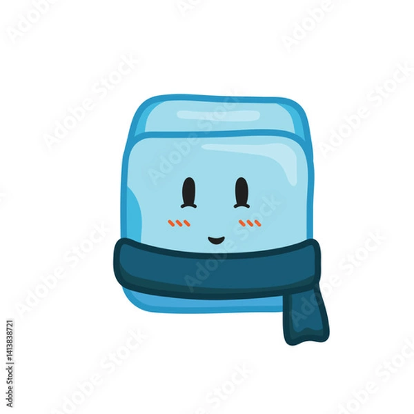 Obraz ice cube cartoon character cold