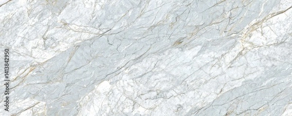 Obraz A smooth, light gray marble surface with subtle veins of gold and darker gray, showcasing an elegant and sophisticated natural pattern.