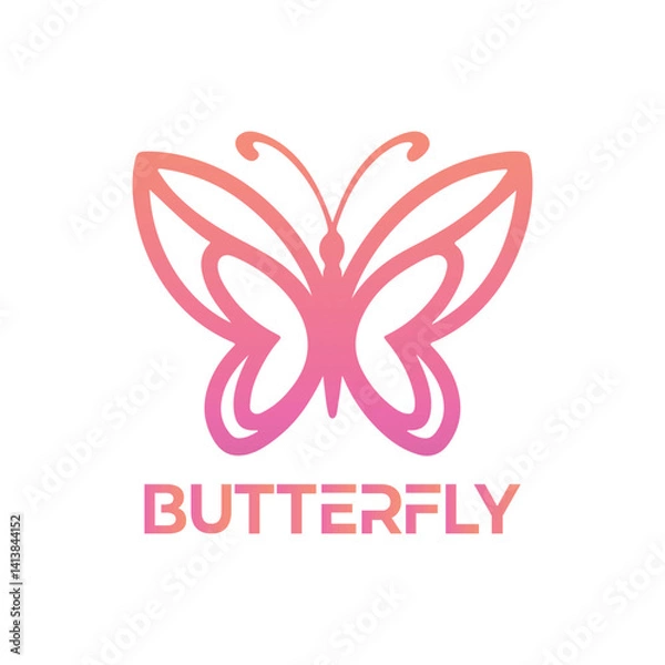 Obraz Modern Colorful Butterfly Logo with Gradient Wings