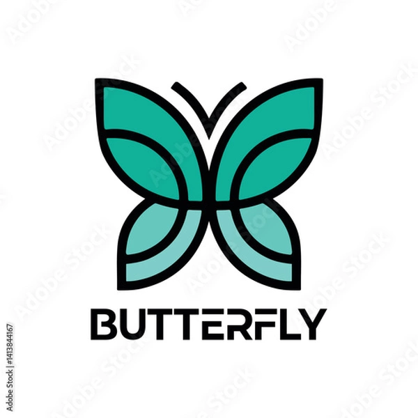 Obraz Modern Colorful Butterfly Logo with Gradient Wings