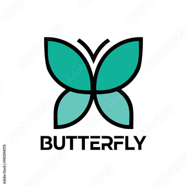 Obraz Modern Colorful Butterfly Logo with Gradient Wings