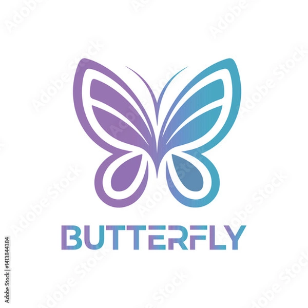 Obraz Modern Colorful Butterfly Logo with Gradient Wings