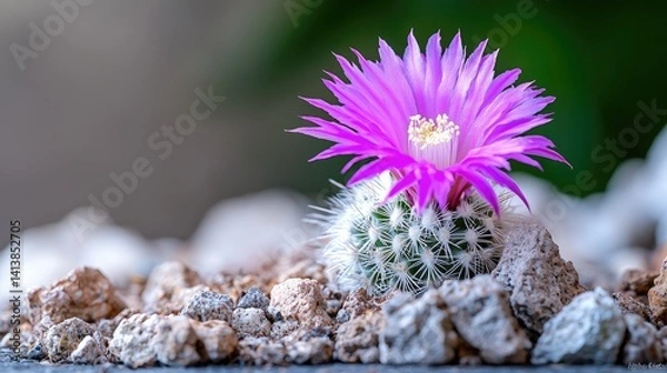 Obraz Vibrant purple succulent flower macro photography soft lighting natural background