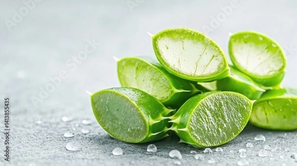 Obraz Fresh aloe vera slices natural wellness and beauty product image