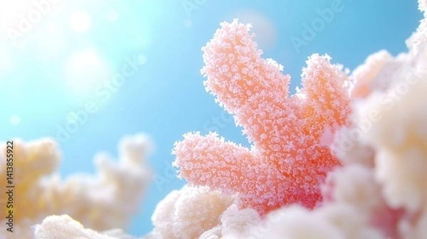 Obraz Dreamy pastel coral reef soft fluffy texture underwater scene