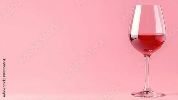 Obraz Elegant rose wine in minimalist setting delicate pink background clean composition
