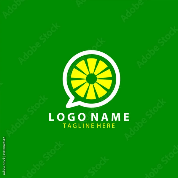 Fototapeta talk lemon logo design vector