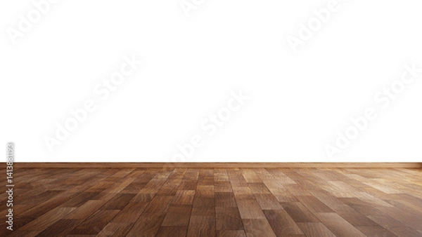 Obraz Empty living room,wooden floor on transparent background- 3D rendering.