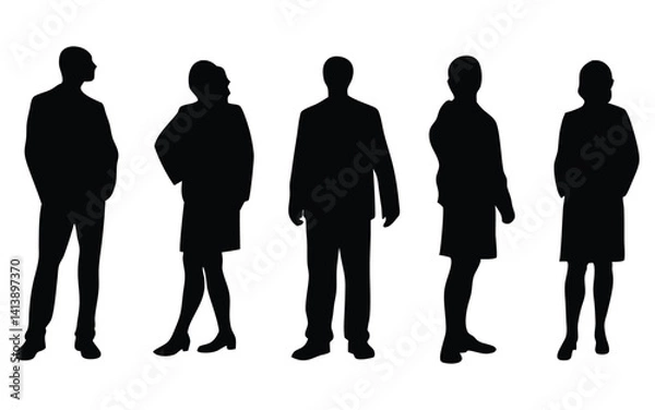 Fototapeta People vector silhouette set
