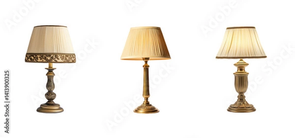 Fototapeta Collection of Classsic table lamp isolate on transparent background