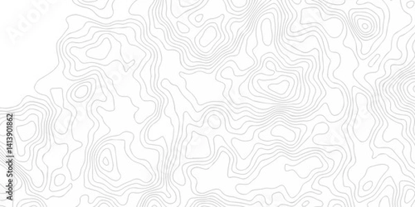 Fototapeta Modern topography sea map and location discovery vector topo map design White background with topographic world grid wave Topographic map geographic line texture.	