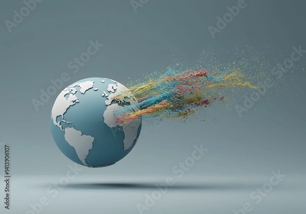 Fototapeta Global Expansion, World Impact, International Growth, Generative AI image.