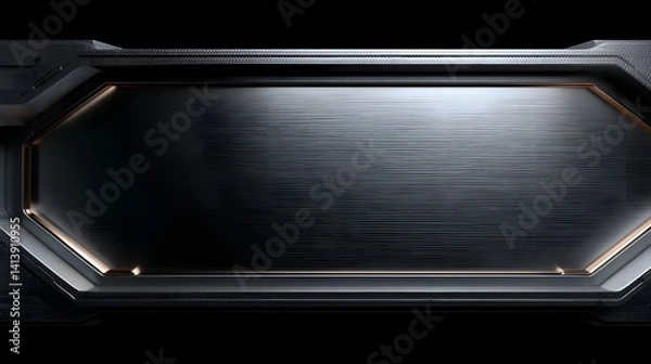 Fototapeta Sleek and modern metallic frame with futuristic appeal
