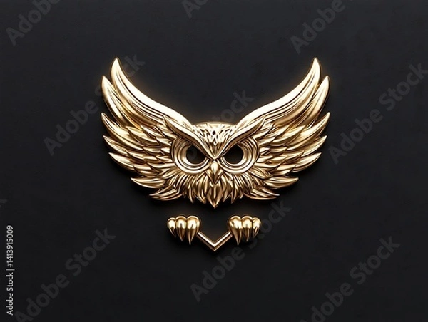 Obraz Golden Owl, 3D Design