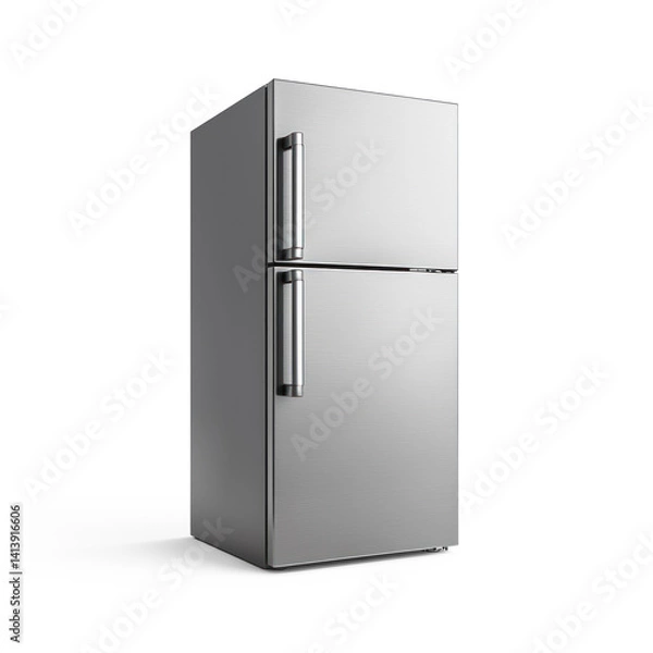 Fototapeta Modern fridge isolate on transparent background