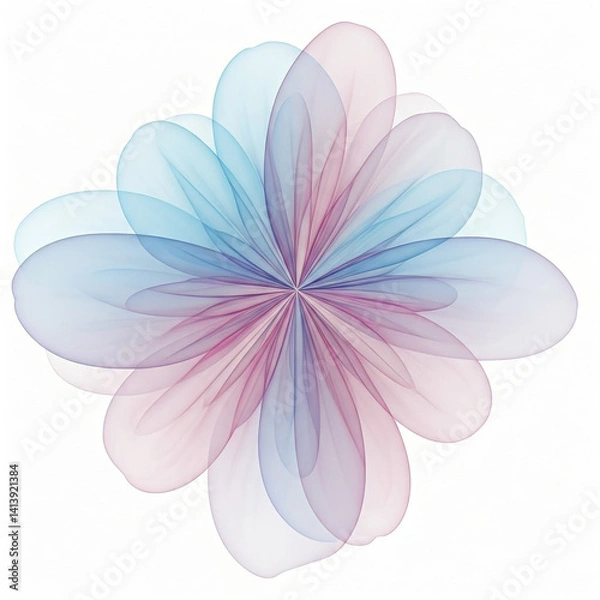Obraz Abstract floral vector illustration with pink and purple flower petals in a beautiful spring blossom pattern