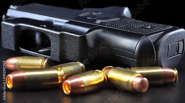 Obraz Self-defense firearm and ammunition