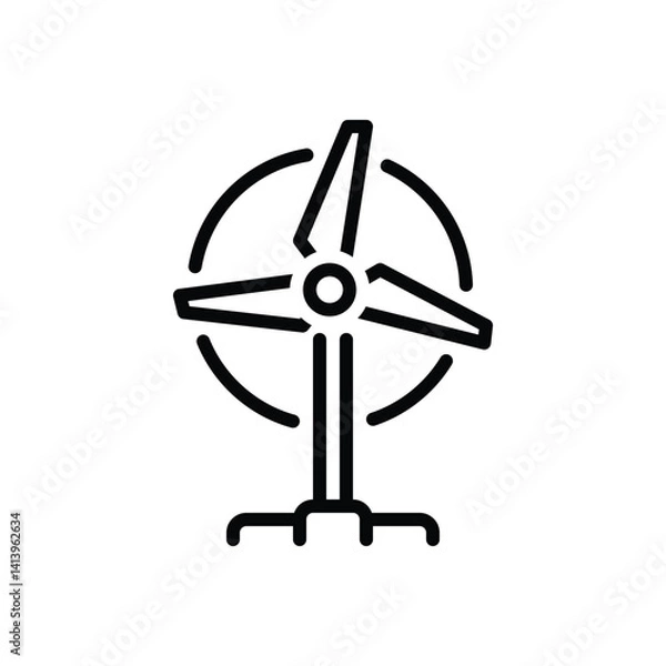 Obraz Black line icon for turbine